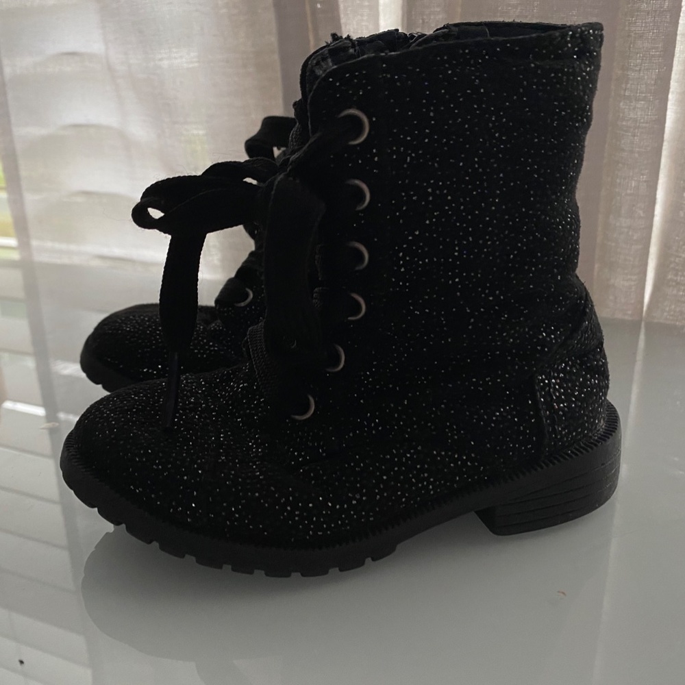 Girls Black with Sparkles Boots